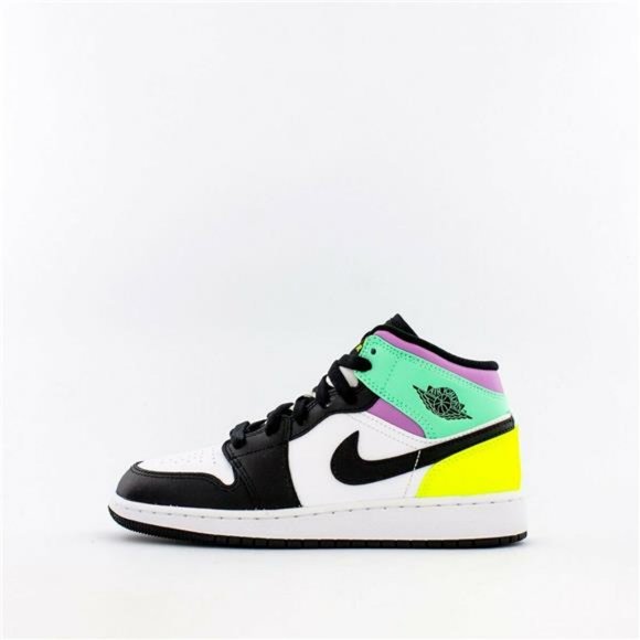 Nike Air Jordan Retro 1 MID (GS) Pastel Black Toe - Picture 1 of 3